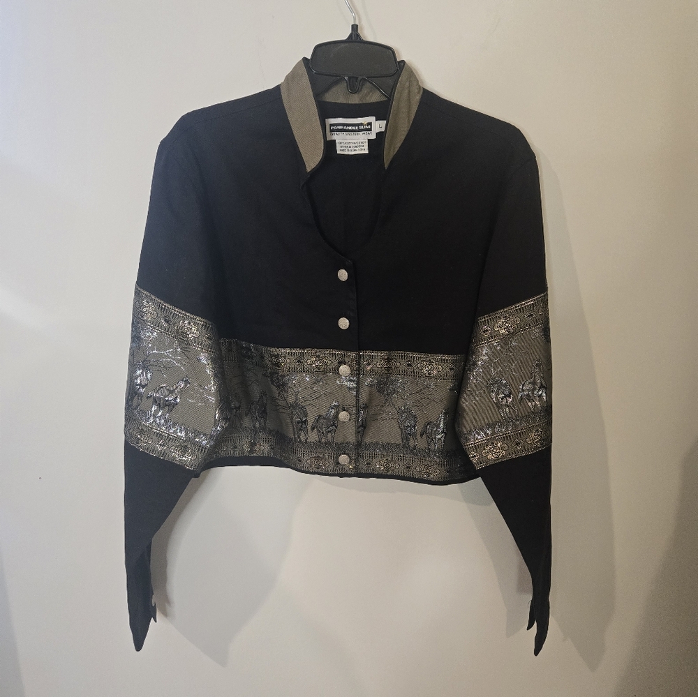 Panhandle Slim Women's Black and Gold Western Horse Jacket Size Large